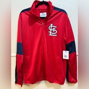 Genuine Merchandise Men’s Track Jacket STL Cardinals M & XL Embroidered Logo